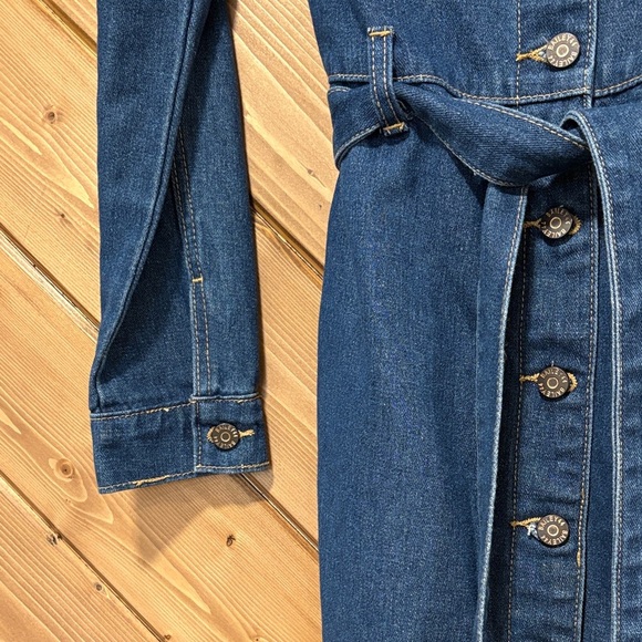 NWT Bailey 44 Blue Long Sleeve Dark Denim Dress Medium - Picture 3 of 9